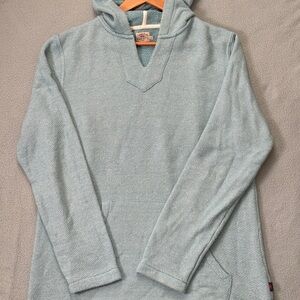 Men's Faherty Baja Hooded Sweater - Light Blue - Size Large